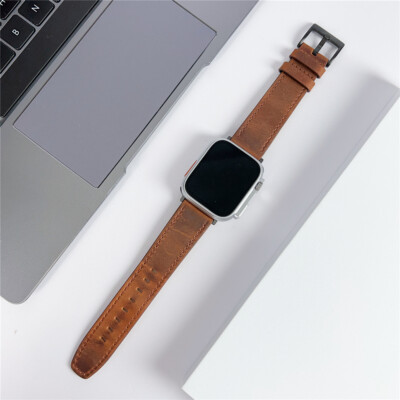 For Apple Watch 11 10 9 8 7 6 5 SE Retro Leather Band Strap 44/41/45/42/46/49mm
