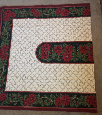 Tablecloth Charter Club Ivory Holly Berries Poinsettias Oblong  60'' X 110 