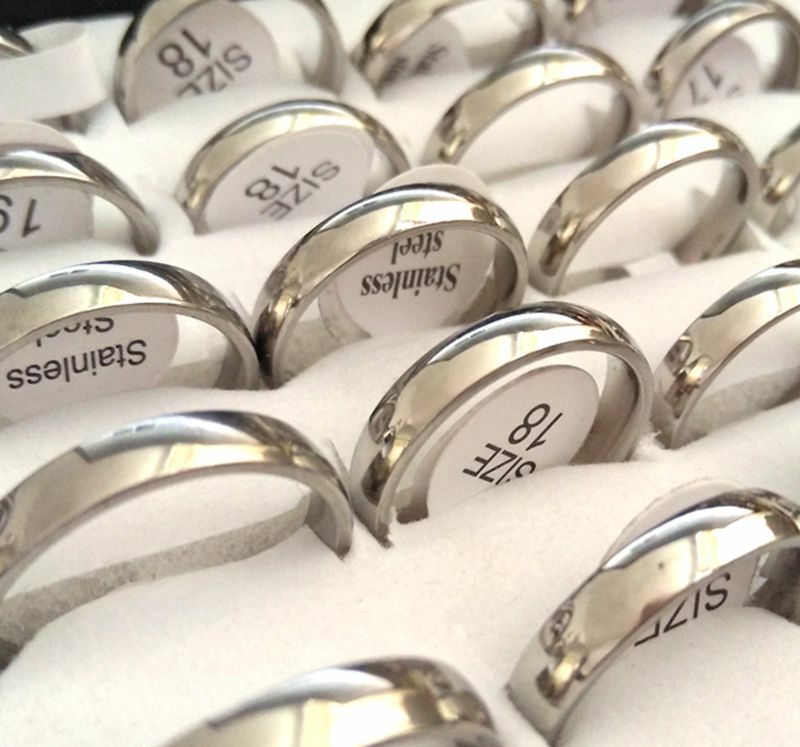 30x Comfort fit 4mm Stainless Steel Wedding Ring Wholesale Men
