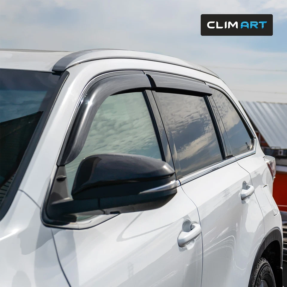 Protectores de lluvia viseras de ventilación para Toyota Highlander 2014-2019 Foto 3 de 4