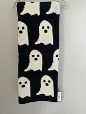 Storehouse Chenille Ghost Throw Blanket 50x60 Black White Halloween Tik Tok