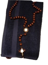 Rosary Necklace for Men Women Wood Prayer Bead Set Chain Crucifix Cross Catholic