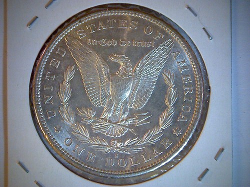 1881-S UNITED STATES MORGAN SILVER DOLLAR, .77344 OUNCE OF SILVER - Picture 2 of 2
