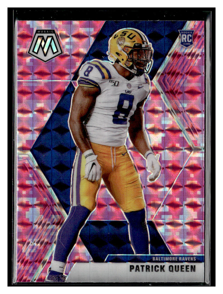 2020 Panini Mosaic #249 Patrick Queen Pink Camo Prizm RC Baltimore Ravens