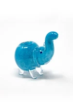 4" Collectible Teal Elephant TOBACCO Glass Hand Smoking Pipe - Fast Shipping