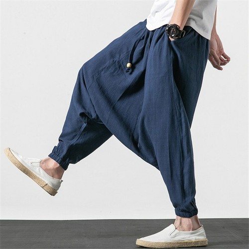 Cotton Linen Pants Long Cross-pants 