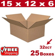 25- 15x12x6 Cardboard Boxes Mailing Packing Shipping Box 32ECT Corrugated Carton