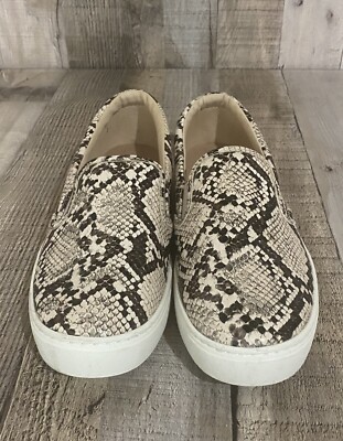 Womens Old Navy Tan Snakeskin Print Slip On Loafer Comfort