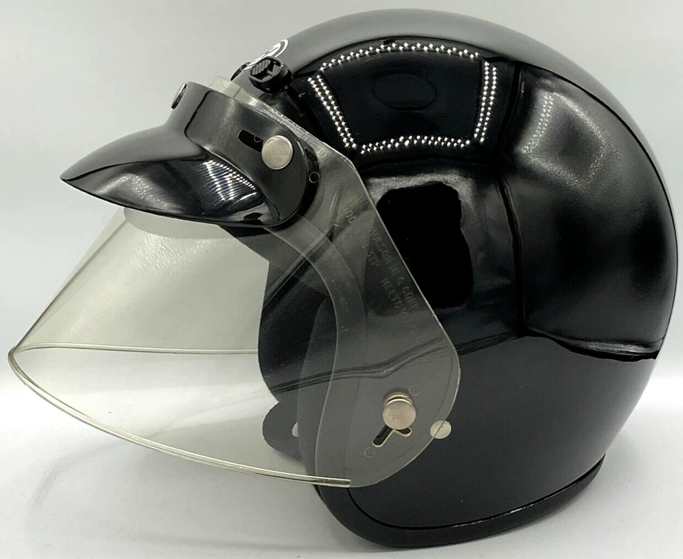 THH Casco Cara Abierta XL Extra Grande Negro Adulto Motocicleta Protector Transparente Visera Foto 3 de 4