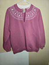 Blair Vintage 1/4 Zip Fleece Pullover Grandmacore Raspberry 70's Show Sz Lg
