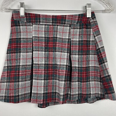 NEW Copper Key Girls Size 6X Skirt Pleated Tartan Plaid grey red green 