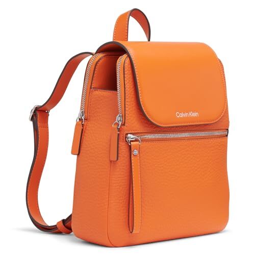 Calvin Klein Women's Reyna Novelty Key Item Flap Backpack Mandarin One