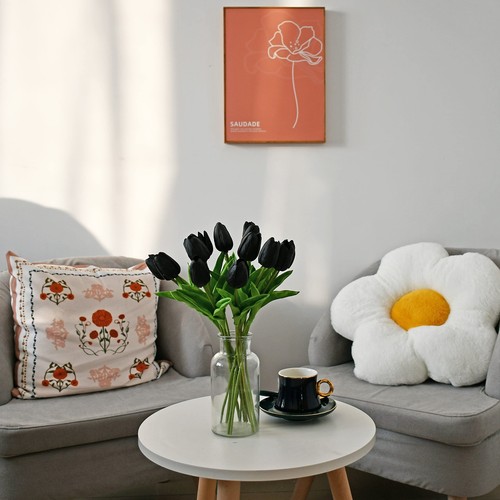 20pcs Black Artificial Tulip Silk Fake Flowers 13.5" for Mother's Day Easter ... - Picture 6 of 9