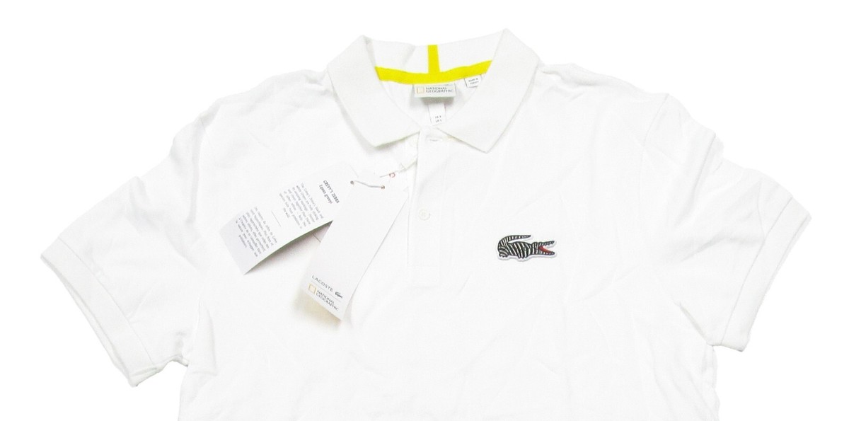 Lacoste x National Geographic Men's White Logo Graphic Regular Fit
