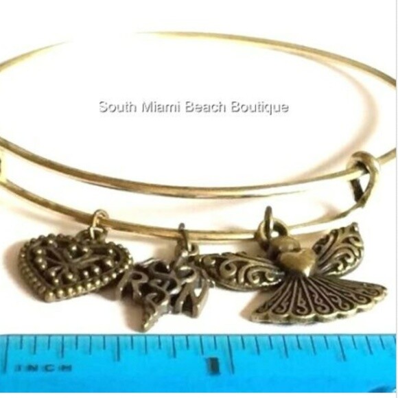 Alternate view of Nursing Caduceus Charm Bracelet Nurse Graduation Gift Angel Gold Plated Usa