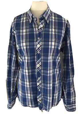 Tommy Hilfiger Herrenhemd Hemd Hellblau Blau Kariert XL 54 Button Down regular - Bild 1 von 4