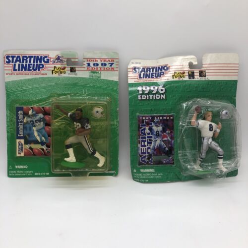 Lot of 2 Starting Lineup Emmitt Smith Troy Aikman 1997 Ed Dallas Cowboys NFL - Picture 1 of 10
