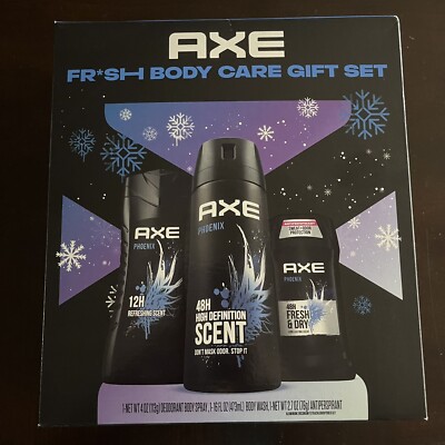 AXE  Phoenix Fresh Body Care Gift Set, Body Wash, Deodorant, Antiperspirant- NEW