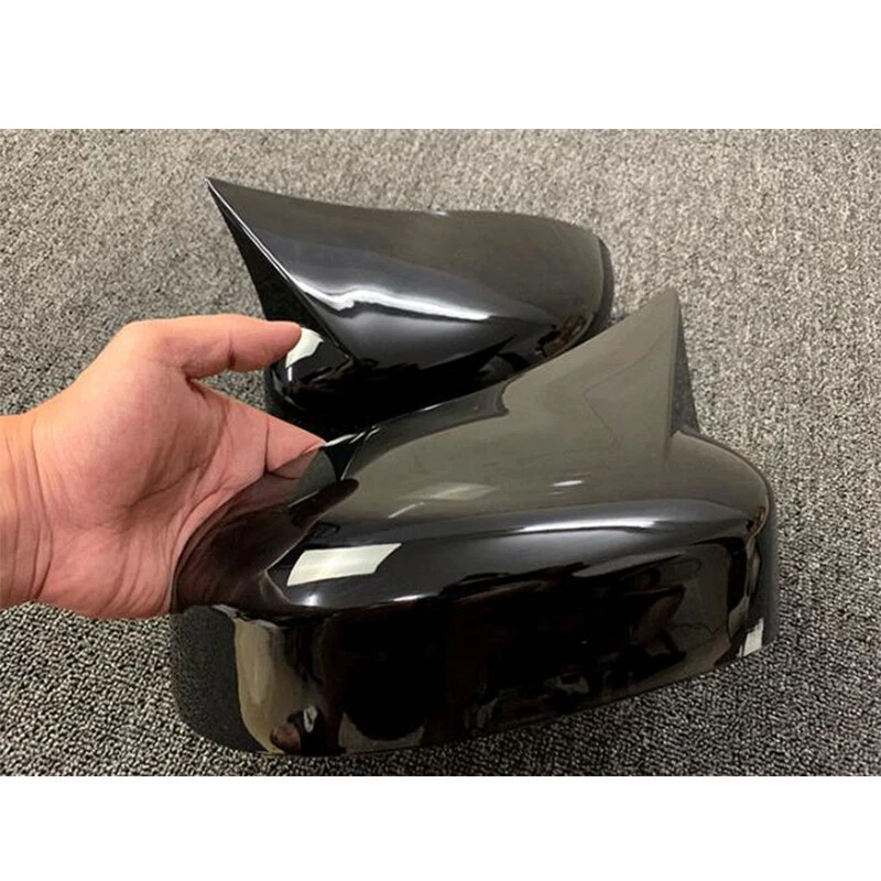 For Ford Focus MK3 2012-18 Rearview Side Mirror Cover Cap Horn Glossy Black ABS