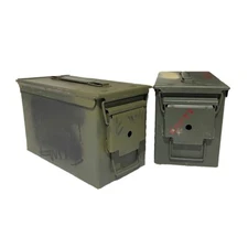 2 CANS Grade 2  50 cal empty ammo cans  FREE SHIPPING
