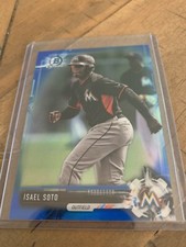 2017 Bowman Chrome Isael Soto Blue Refractor Numbered 033/150
