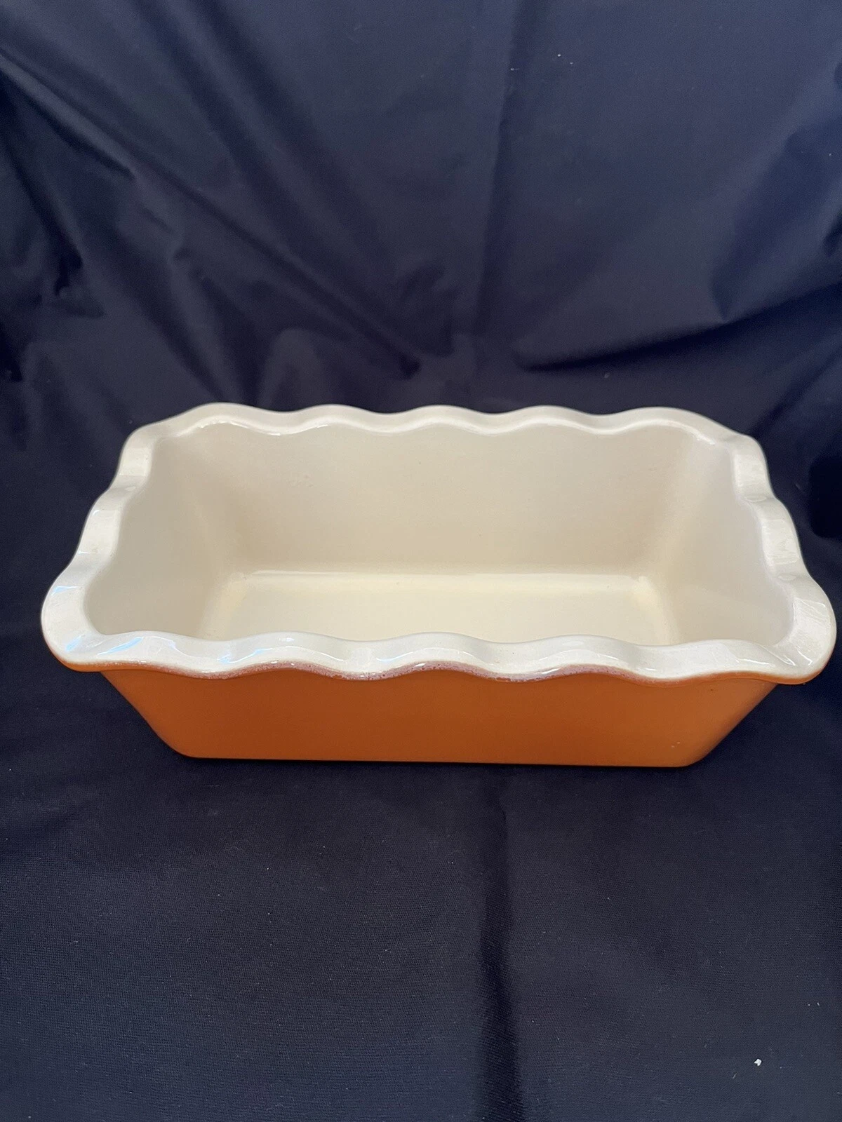 Emile Henry Ruffled Loaf Pan Burnt Orange