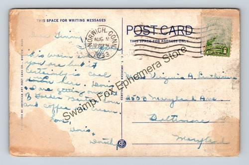 Postal Indian Leap and Pale Face Maiden Norwich Connecticut - Imagen 2 de 2