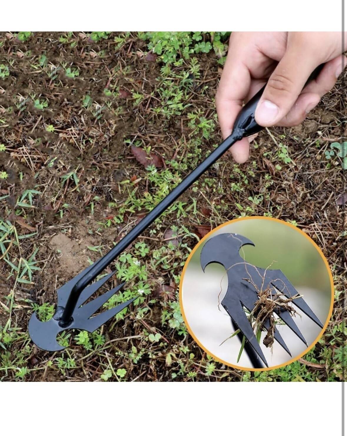 Dritnow Weed Puller Tool 10.6” – Hand Root Remover, Garden No-Bend Weeder