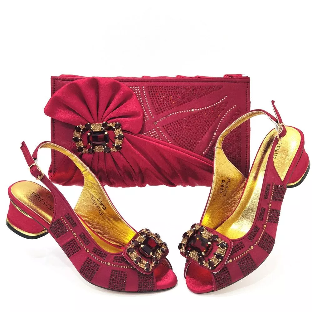 Italian design Ladies Shoes and Bag Set African Style Shoe And Matching Bag