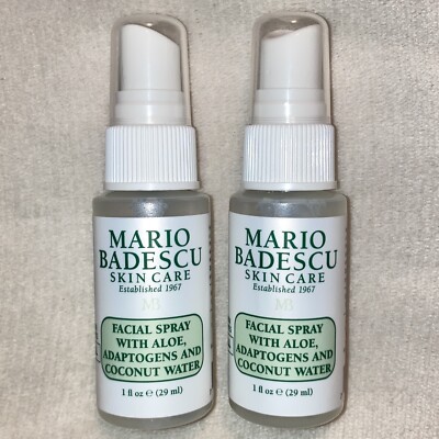 2x Mario Badescu Facial Spray w/Aloe Adaptogens Coconut Water MINI 1oz 29ml NWOB