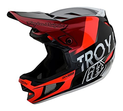 #ad #ad Troy Lee Designs D4 Composite Helmet Silver Red X Large Fully Functional $199.99