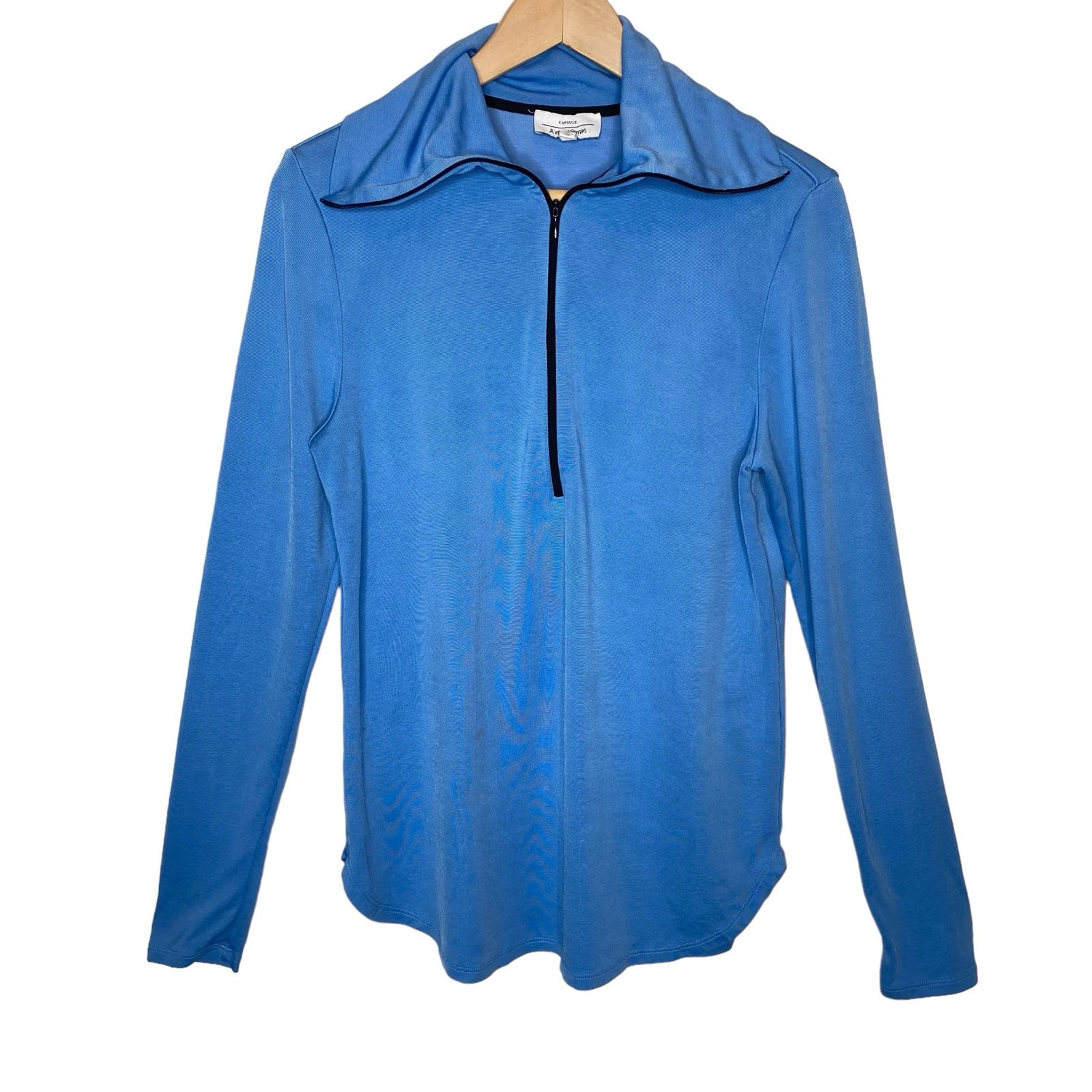 ALTRA & Other Stories Maglia Maglia Mezza Zip Giacca Blu Taglia Large