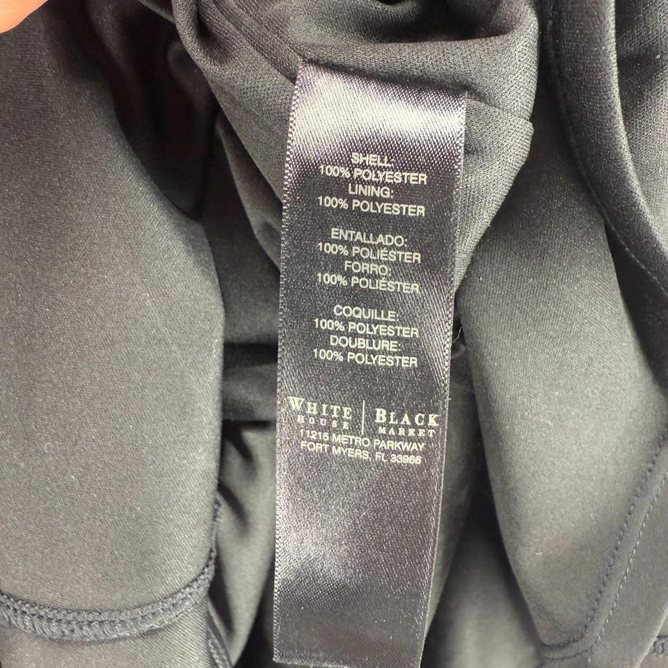 Vestido Casa Blanca Mercado Negro Mujer 4 Negro Estrás Funda Midi Forrado Informal Foto 4 de 4