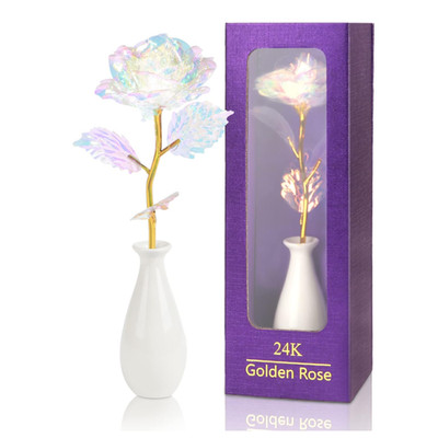 Ewige Rose 24K Gold Rose Vase Geschenkbox