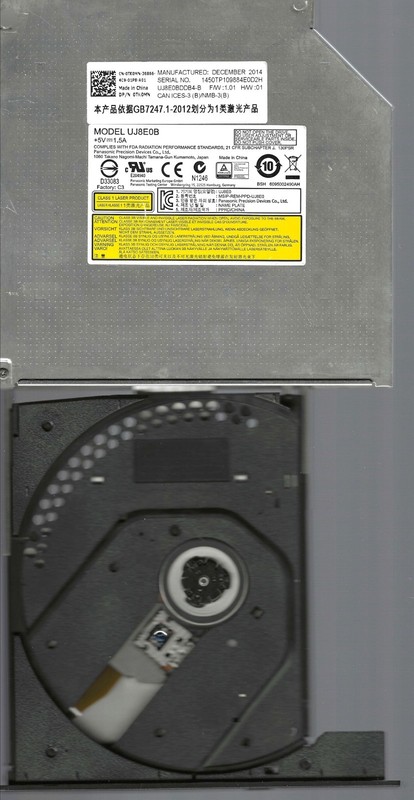 DVD ROM INTERNAL OPTICAL DRIVE WITH BEZEL MODEL UJ8E0B MANUFACTURED BY PANASONIC