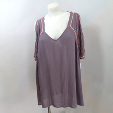 O'Neill Cover Up Womens L Purple Dusk Fran Embroidered Cold Shoulder Swim Beach