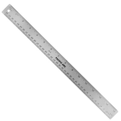 Pacific Arc Stainless Steel 15 Inch Metal Ruler Non-Slip Cork Back, with Inch...