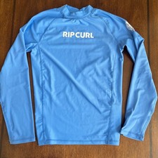 Rip Curl Kids Long Sleeve Rash Guard Swim Shirt UPF 50 Blue Size 12 M