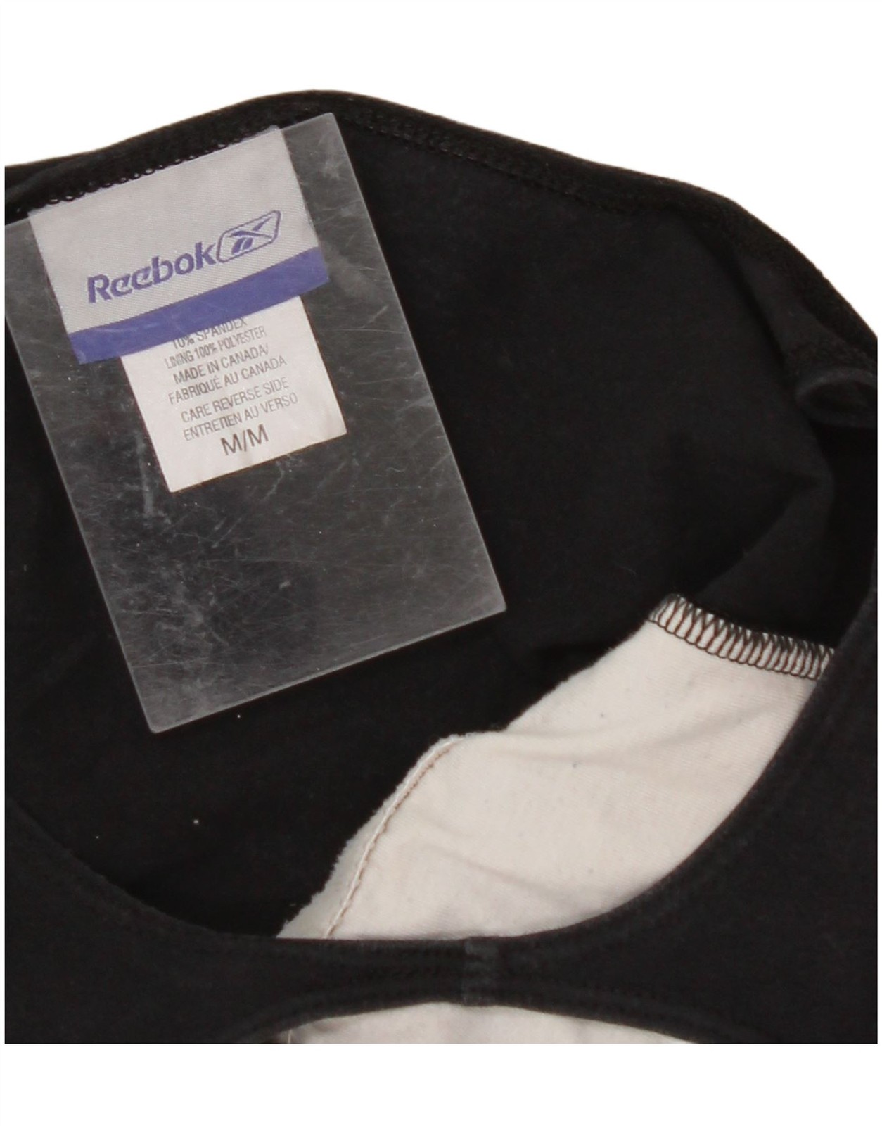 REEBOK Womens Crop Vest Top UK 12 Medium Black Cotton DI04 thumbnail 4