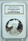 2006 W Proof American Silver Eagle PF69 Ultra CAMEO #7017