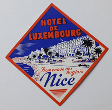 Hotel De Lucemburg( NICE)  DECO Luggage Label