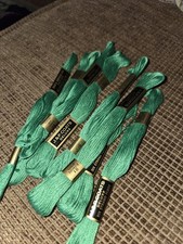 8 Vtg J  P Coats Deluxe Cotton Embroidery Thread Floss Emerald Green 91