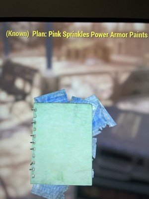Fallout 76 ps4/5 Pink Sprinkles Power Armor Paints plan 