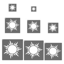 PATIKIL Sun Stencil, 8 Pcs Plastic Sun Painting Stencils Reusable for Paintin...