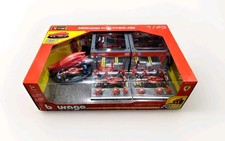 Bburago 1:43 Deluxe Ferrari F1 Racing Paddock Set: 3 Cars, Pit Crew, 20pc  