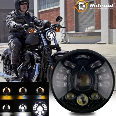 5-3/4'' 5.75'' LED Headlight DRL w/Turn Signal For Harley Davidson Dyna Street Bob