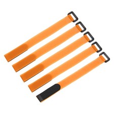 5 Pcs Battery Tie Down Straps, 0.8" x 10" Orange Nylon Hold Down Hook Loop Strap