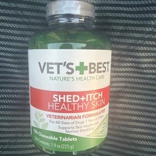 Vet's Best Shed  Itch Healthy Skin For Dogs 150 Total Chewable Tablets ,5/2027