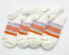 4 Pairs Women's Cushion Stripes Ankle socks Everyday Size Med 8-10.5 BOMBAS