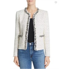 Rebecca Taylor Fringe-Trim Tweed Jacket Size 6 NWT